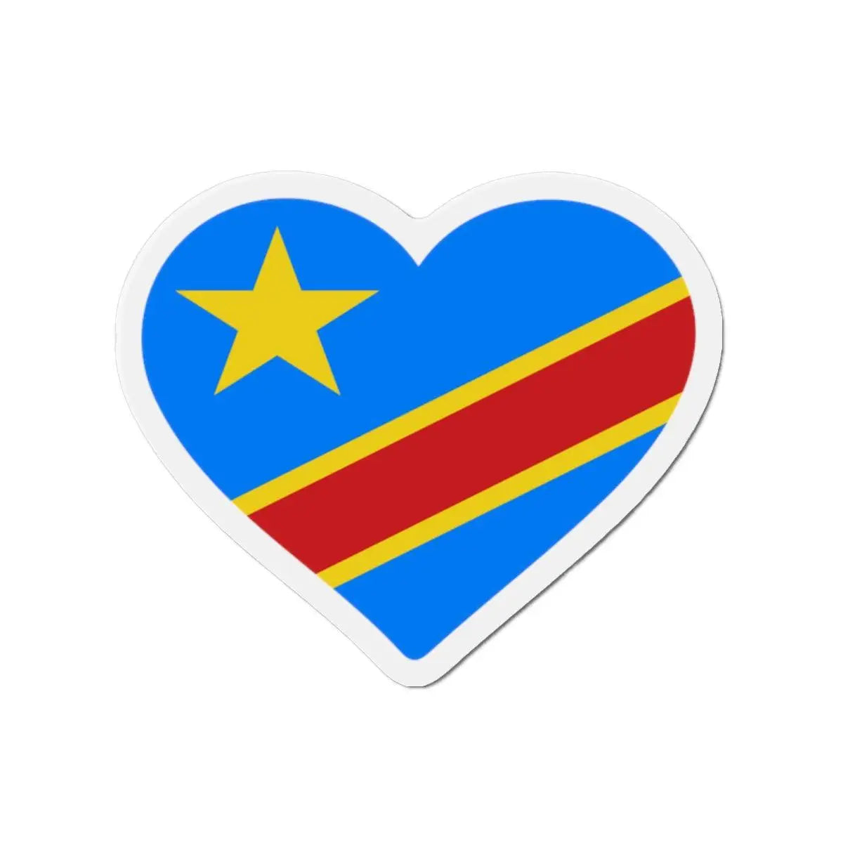 Aimant cœur drapeau république démocratique forme décorative