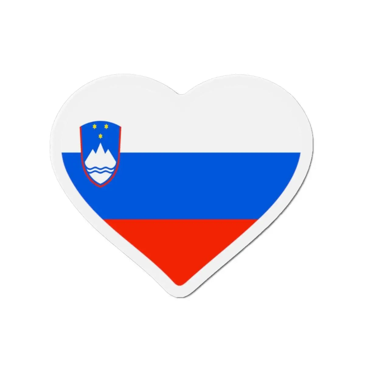 Aimant cœur drapeau slovénie coloré finition brillante