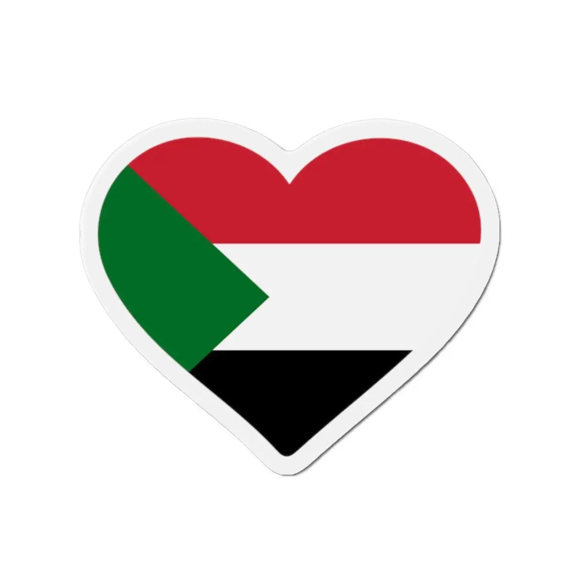 Aimant coeur drapeau soudan forme coeur décoratif magnétique