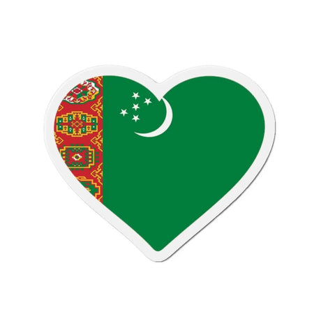 Aimant coeur drapeau turkménistan finition décorative