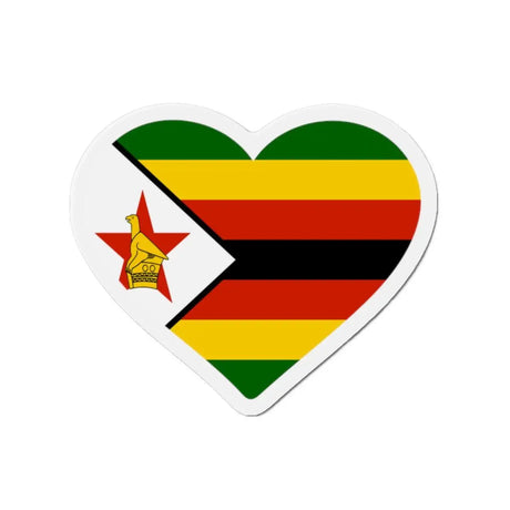 Aimant cœur drapeau zimbabwe magnétique décoratif coloré