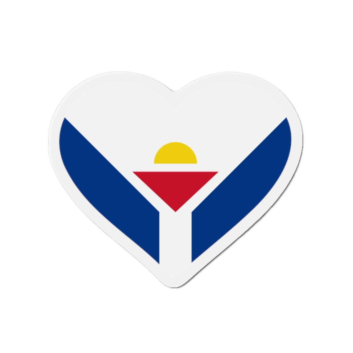 Aimant Coeur Saint-Martin (Antilles françaises) en plusieurs tailles - Pixelforma 