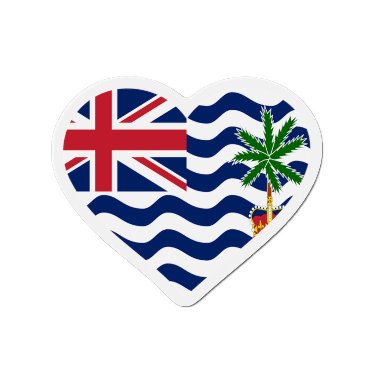 Aimant Coeur Territoire britannique de l'océan Indien en plusieurs tailles - Pixelforma 