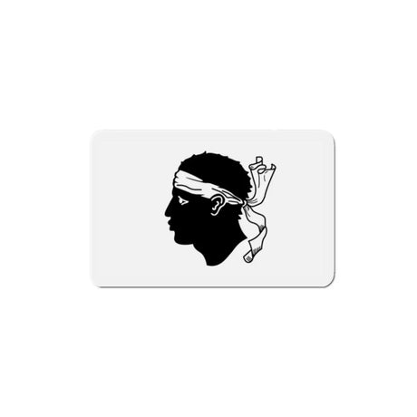 Aimant drapeau corse forme rectangulaire pour surfaces métal