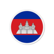 Aimant rond drapeau cambodge en métal finition brillante