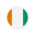 Aimant rond drapeau côte d’ivoire finition brillante