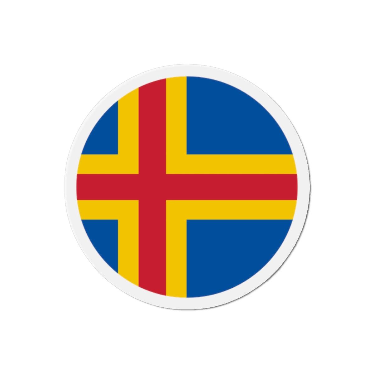 Aimant Rond Drapeau d'Åland en plusieurs tailles - Pixelforma