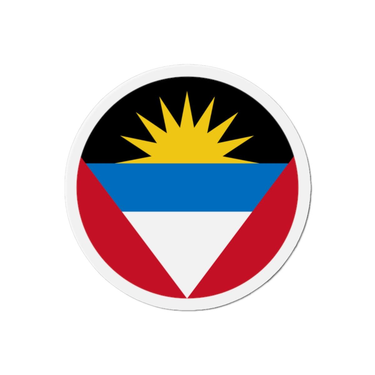 Aimant Rond Drapeau d'Antigua-et-Barbuda en plusieurs tailles - Pixelforma 