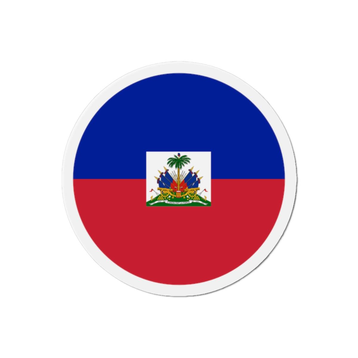 Aimant Rond Drapeau d'Haïti en plusieurs tailles - Pixelforma 