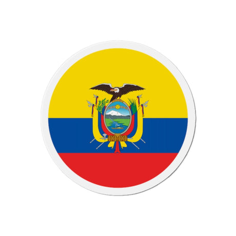 Aimant Rond Drapeau de l'Équateur en plusieurs tailles - Pixelforma 