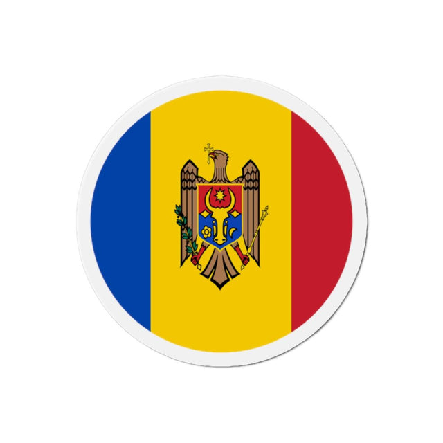 Aimant Rond Drapeau de la Moldavie en plusieurs tailles - Pixelforma 