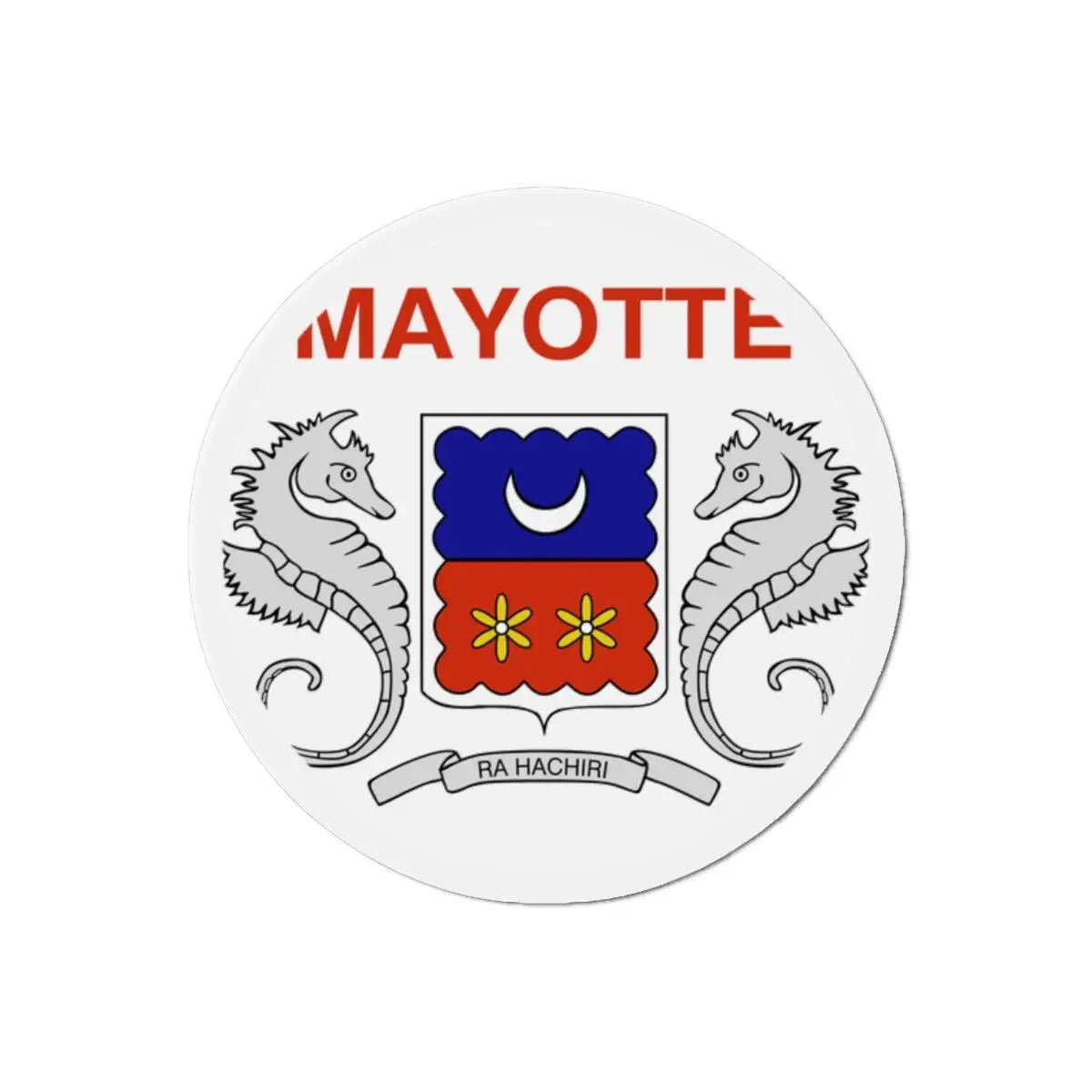 Aimant Rond Drapeau de Mayotte en plusieurs tailles - Pixelforma 