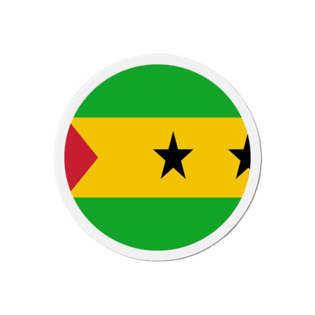 Aimant Rond Drapeau de Sao Tomé-et-Principe en plusieurs tailles - Pixelforma 