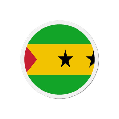 Aimant Rond Drapeau de Sao Tomé-et-Principe en plusieurs tailles - Pixelforma