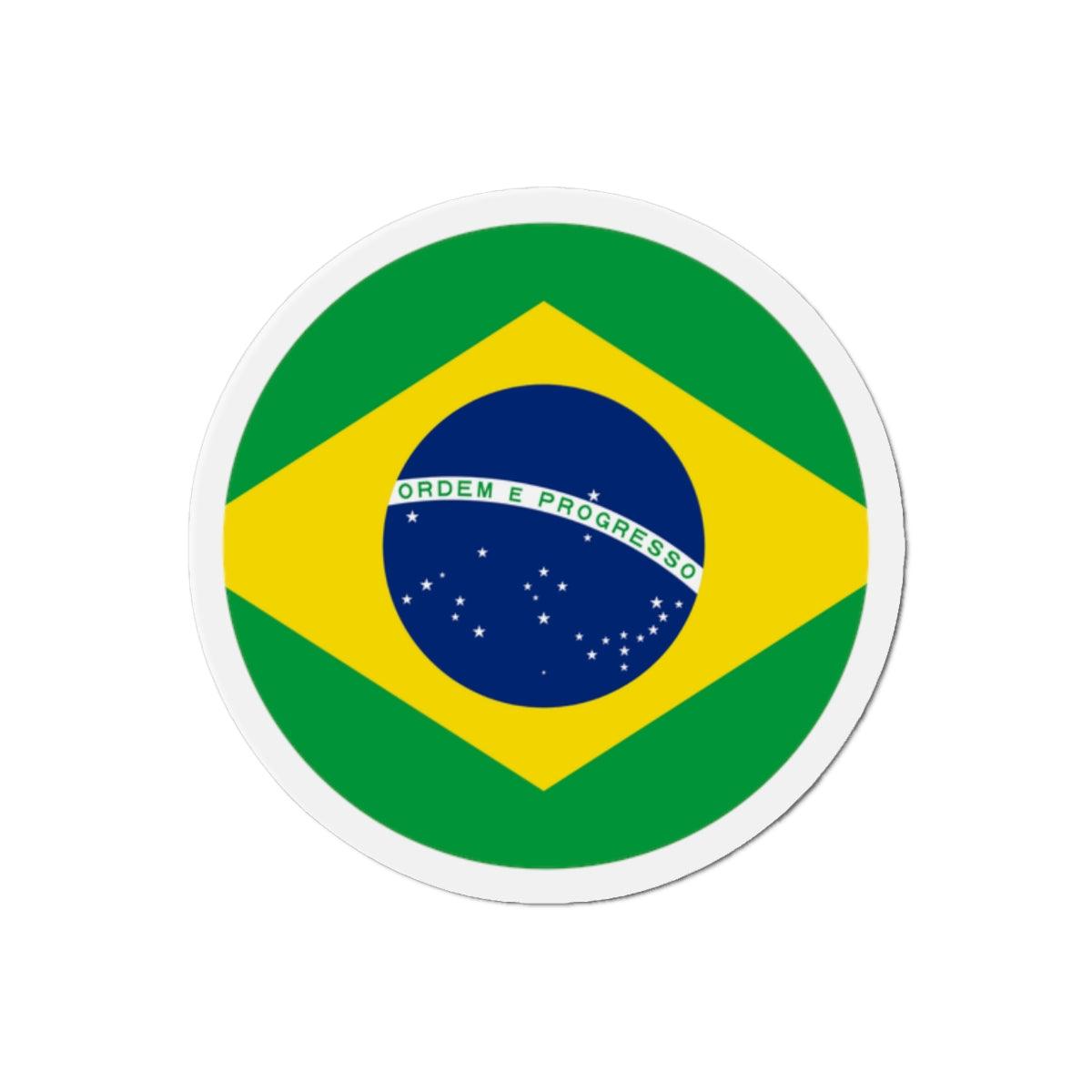 Aimant Rond Drapeau du Brésil en plusieurs tailles - Pixelforma 