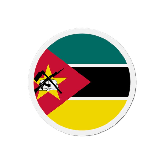 Aimant Rond Drapeau du Mozambique en plusieurs tailles - Pixelforma 