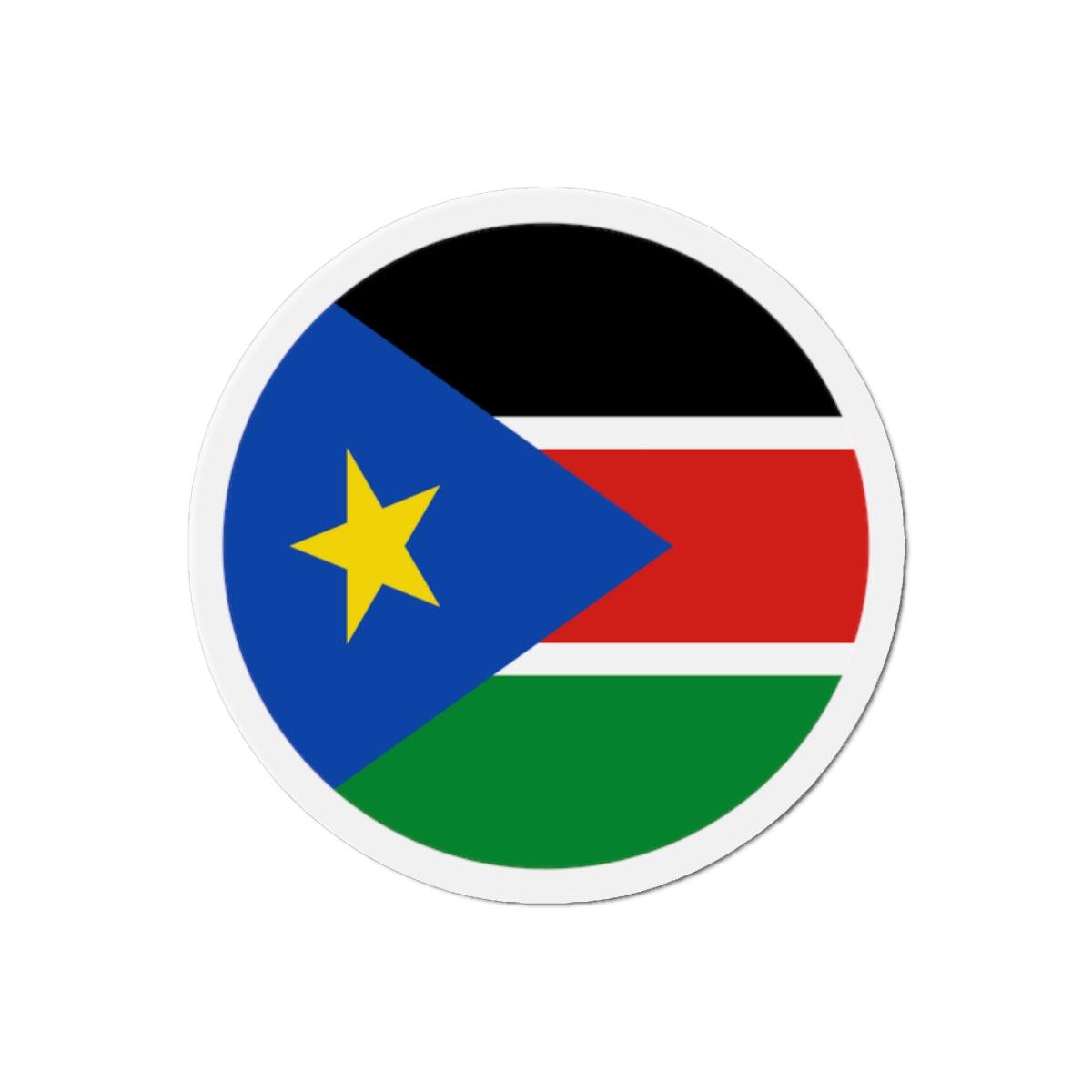 Aimant Rond Drapeau du Soudan du Sud en plusieurs tailles - Pixelforma 