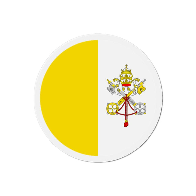 Aimant Rond Drapeau du Vatican en plusieurs tailles - Pixelforma