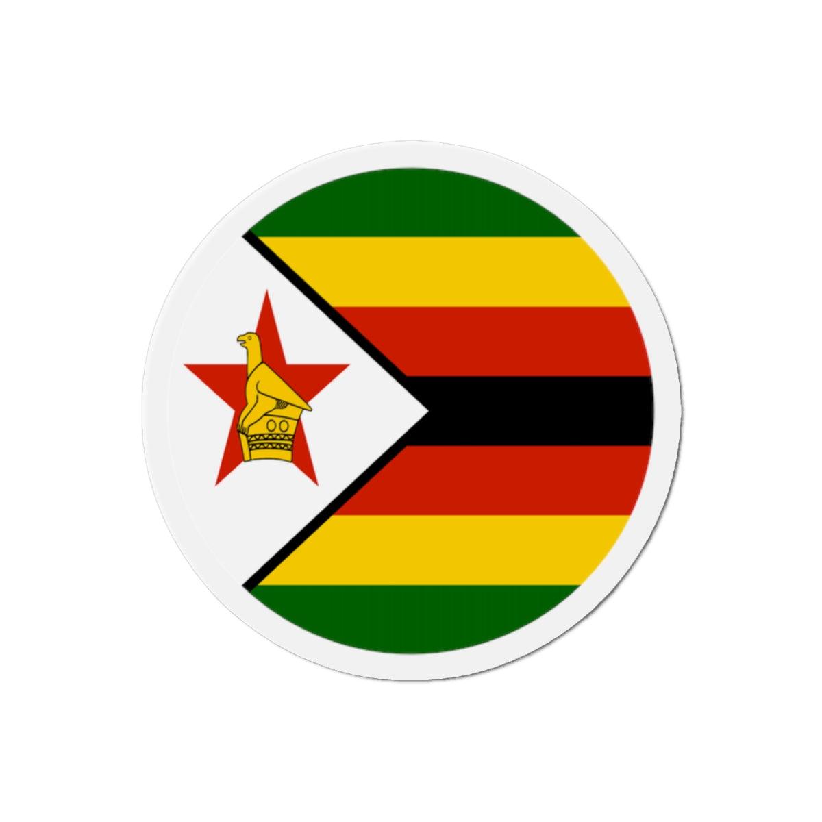 Aimant Rond Drapeau du Zimbabwe en plusieurs tailles - Pixelforma 