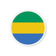 Aimant rond drapeau gabon décoration magnétique colorée