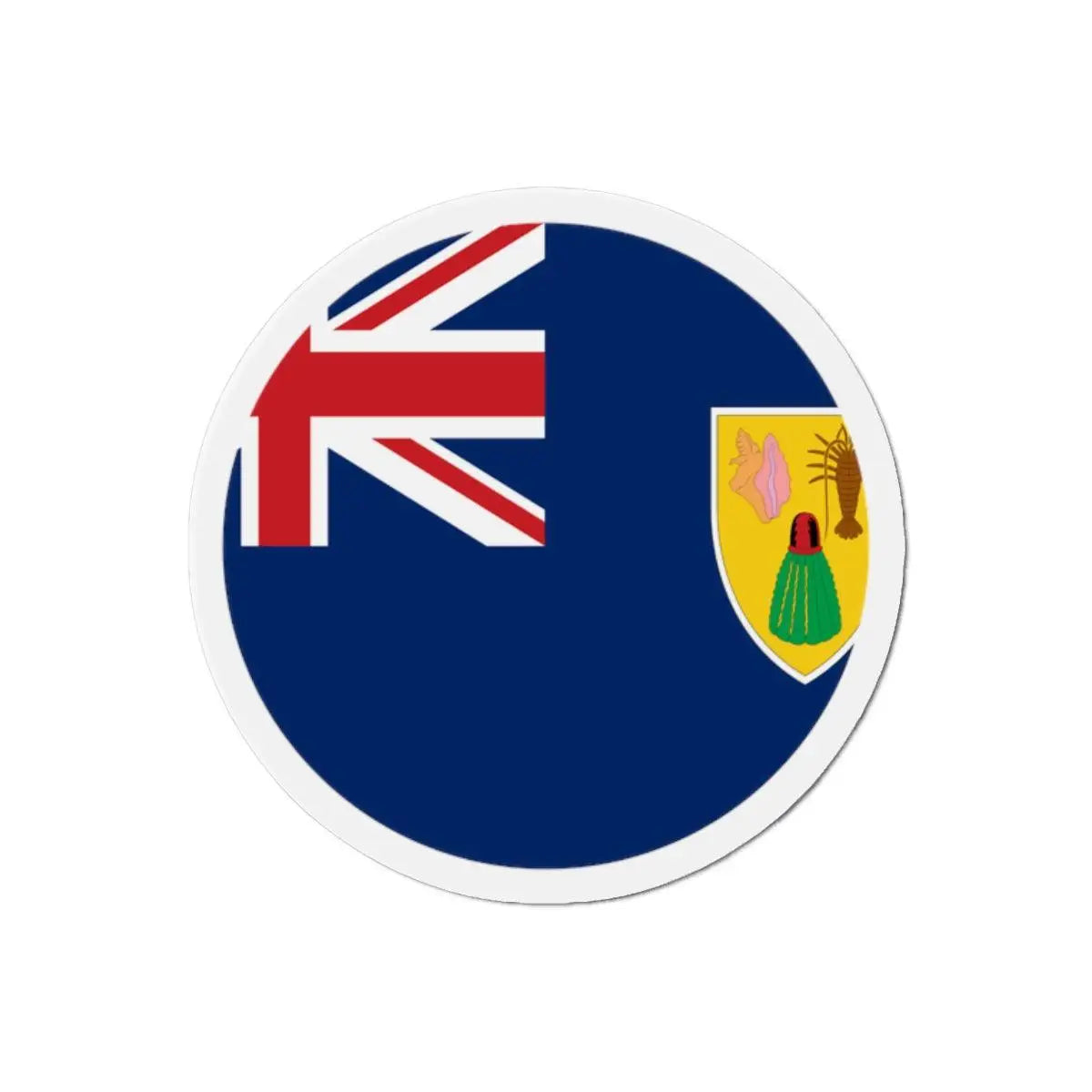 Aimant rond drapeau îles turques-et-caïques décoratif