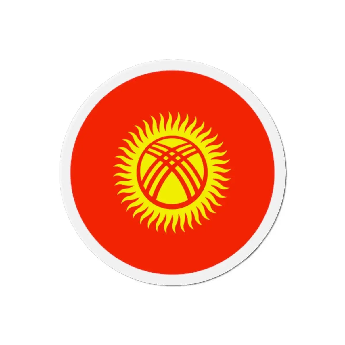 Aimant rond drapeau kirghizistan forme décorative magnet