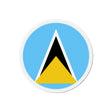 Aimant rond drapeau sainte-lucie forme décorative