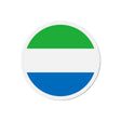 Aimant rond drapeau sierra leone forme décorative magnetisée
