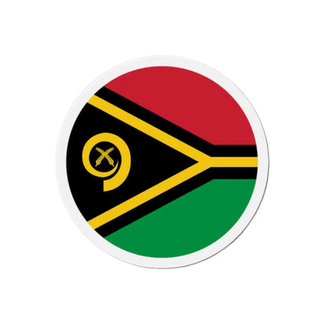 Aimant rond drapeau vanuatu forme décorative colorée