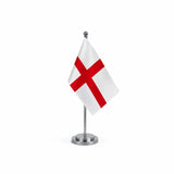 Drapeau bureau de l'Angleterre modèle Argent avec mât et socle en acier inoxydable