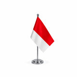 Drapeau bureau de Monaco modèle Argent avec mât et socle en acier inoxydable