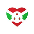 Autocollant burundi forme cœur pvc résistant personnalisé