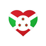 Autocollant burundi forme cœur pvc résistant personnalisé