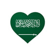Autocollant cœur arabie saoudite pvc résistant personnalisable