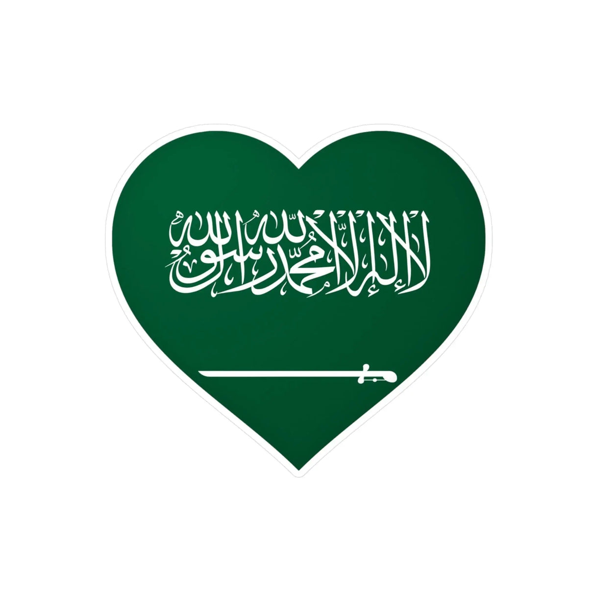 Autocollant cœur arabie saoudite pvc résistant personnalisable
