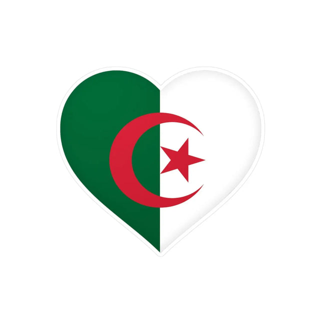 Autocollant coeur drapeau algérie en plusieurs tailles - pixelforma