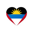 Autocollant cœur drapeau antigua-et-barbuda pvc résistant