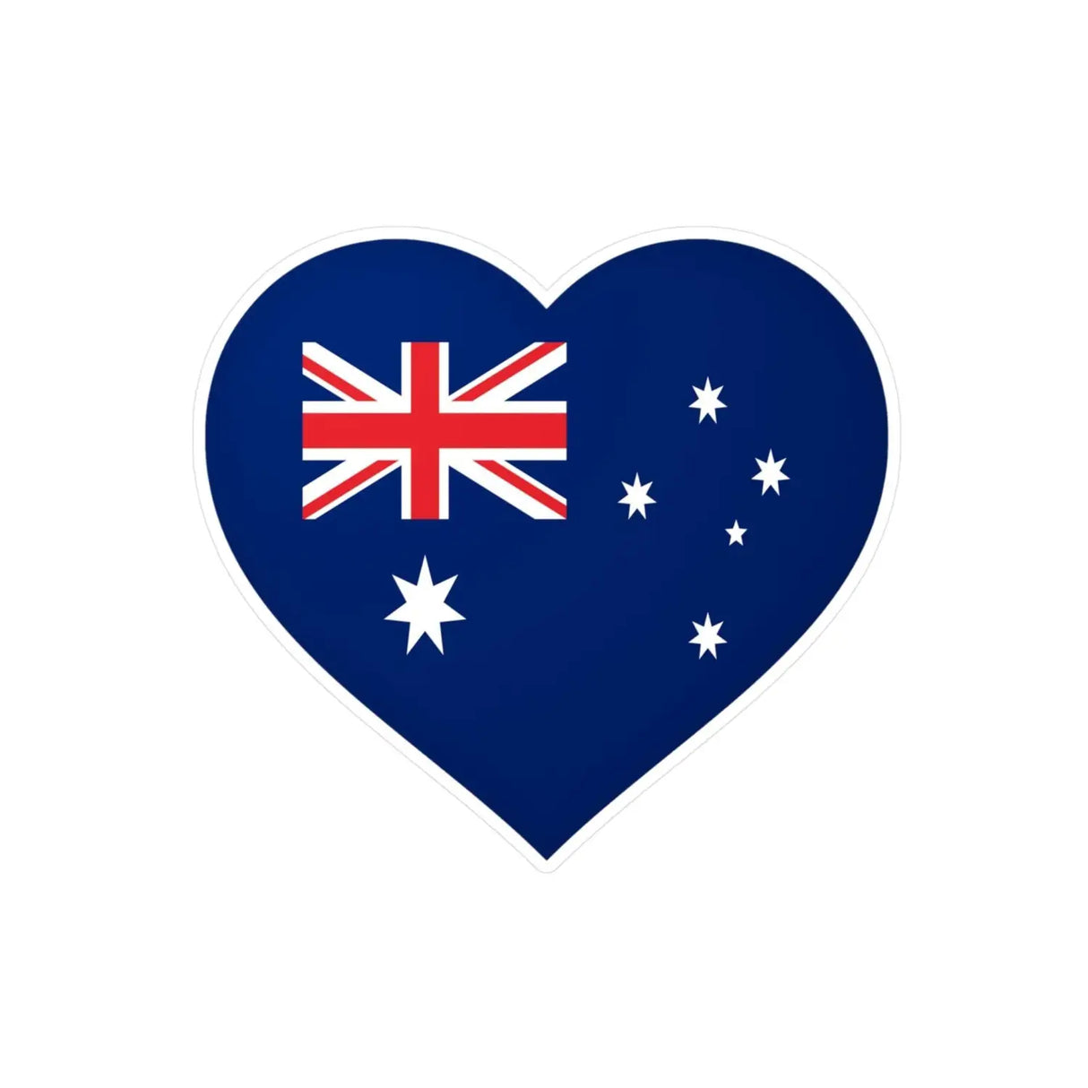 Autocollant coeur drapeau australie en plusieurs tailles - pixelforma