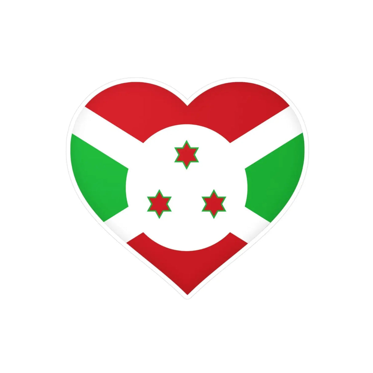 Autocollant coeur drapeau burundi en plusieurs tailles - pixelforma