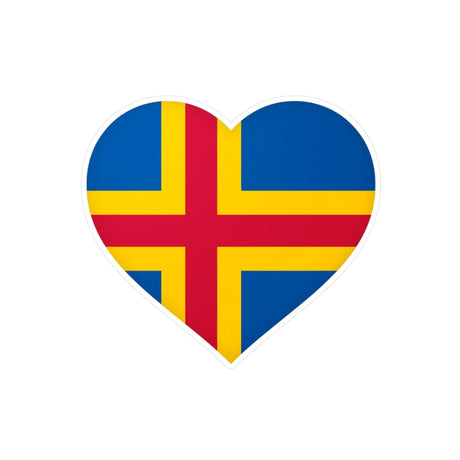 Autocollant cœur drapeau d’åland pvc déco résistante