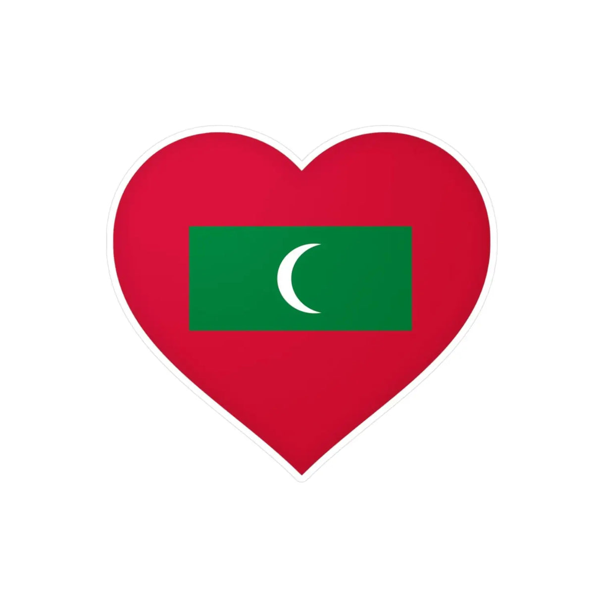 Autocollant coeur drapeau maldives en plusieurs tailles - pixelforma