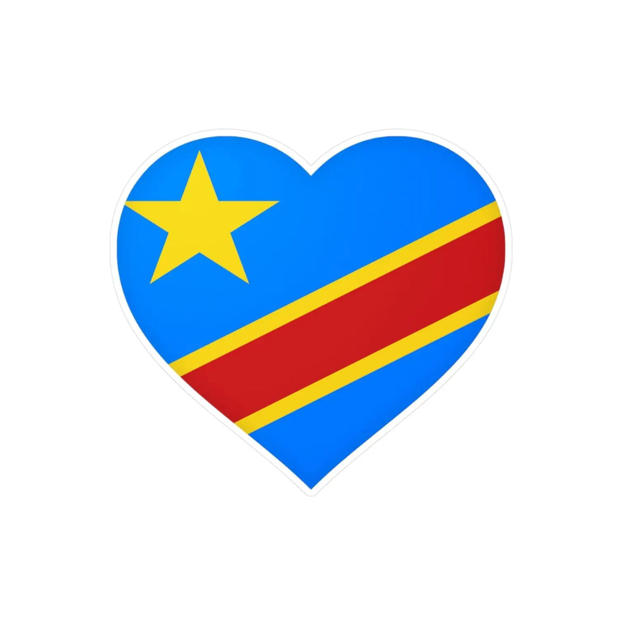 Autocollant coeur drapeau république démocratique du congo en plusieurs tailles - pixelforma