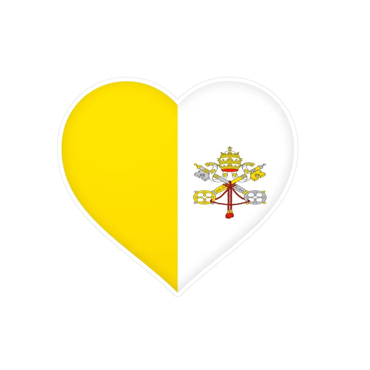 Autocollant coeur drapeau vatican en plusieurs tailles - pixelforma