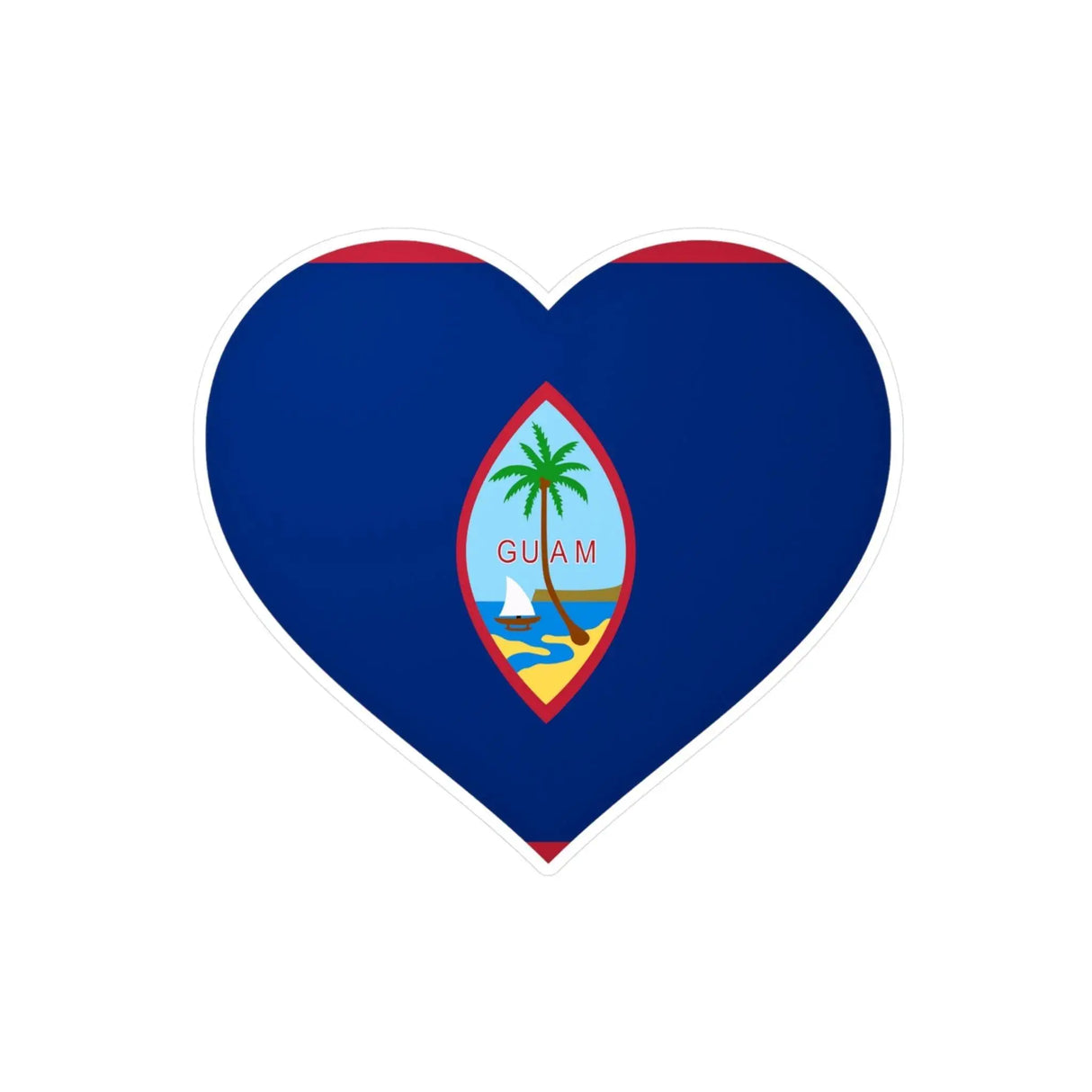 Autocollant cœur guam pvc résistant personnalisation facile