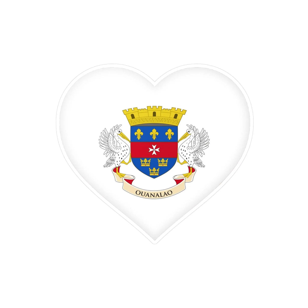 Autocollant cœur saint-barthélemy pvc résistant décoratif