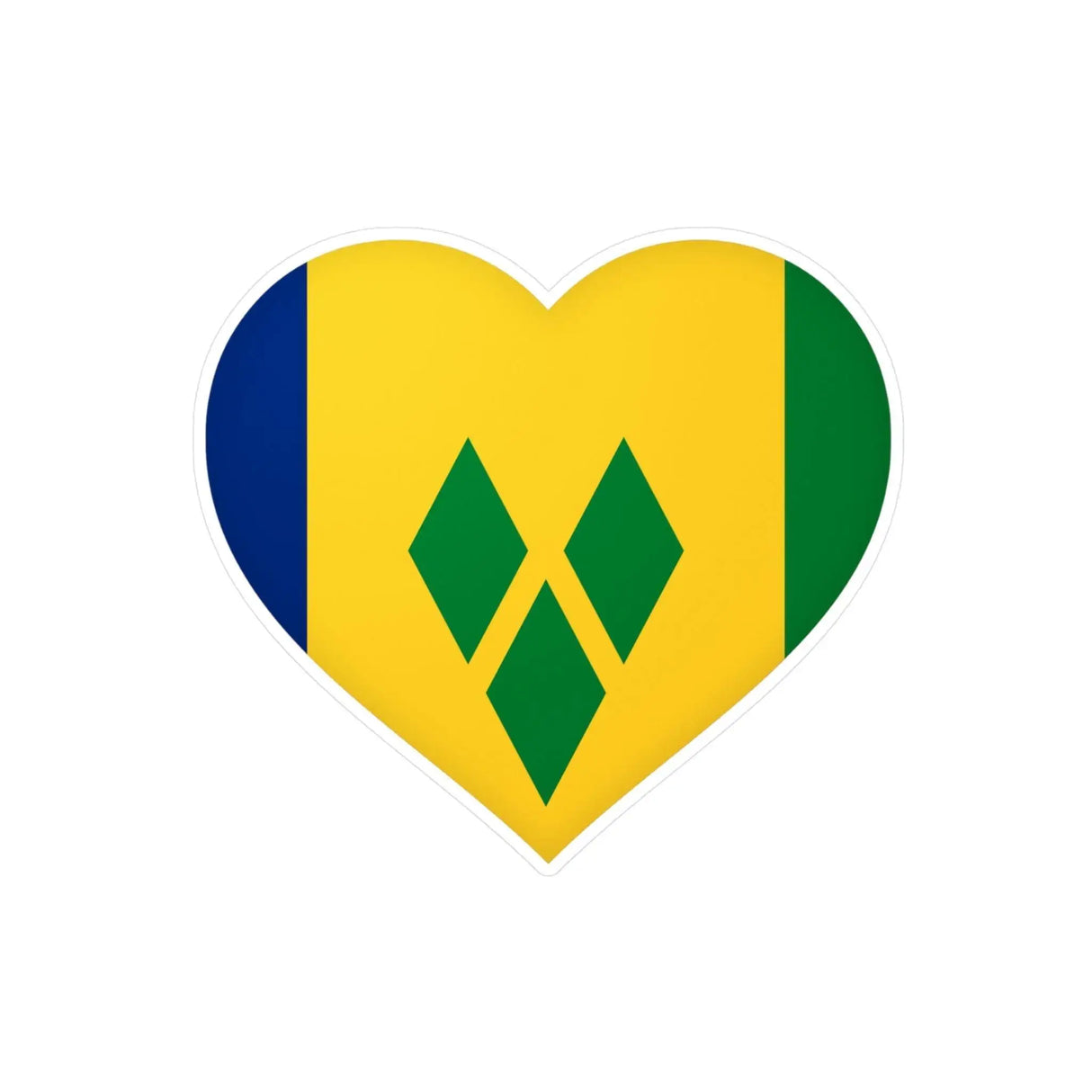 Autocollant cœur saint-vincent-et-les-grenadines résistant