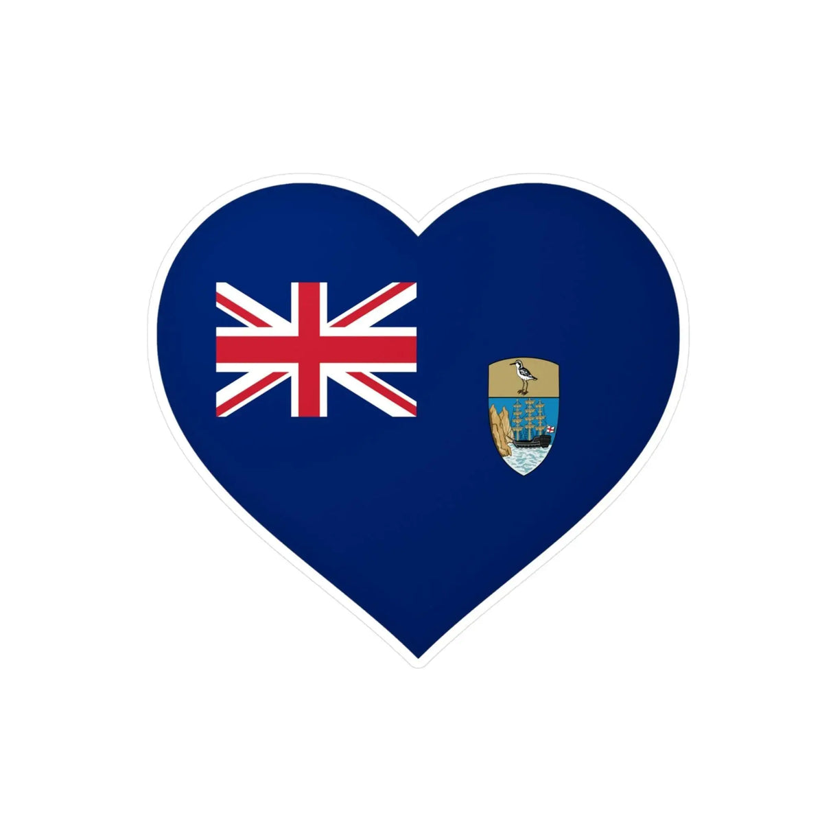 Autocollant cœur tristan da cunha drapeau décoratif