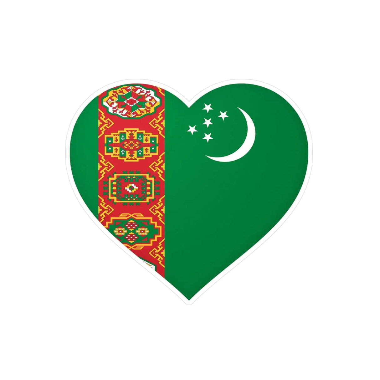 Autocollant cœur turkménistan pvc résistant décoratif
