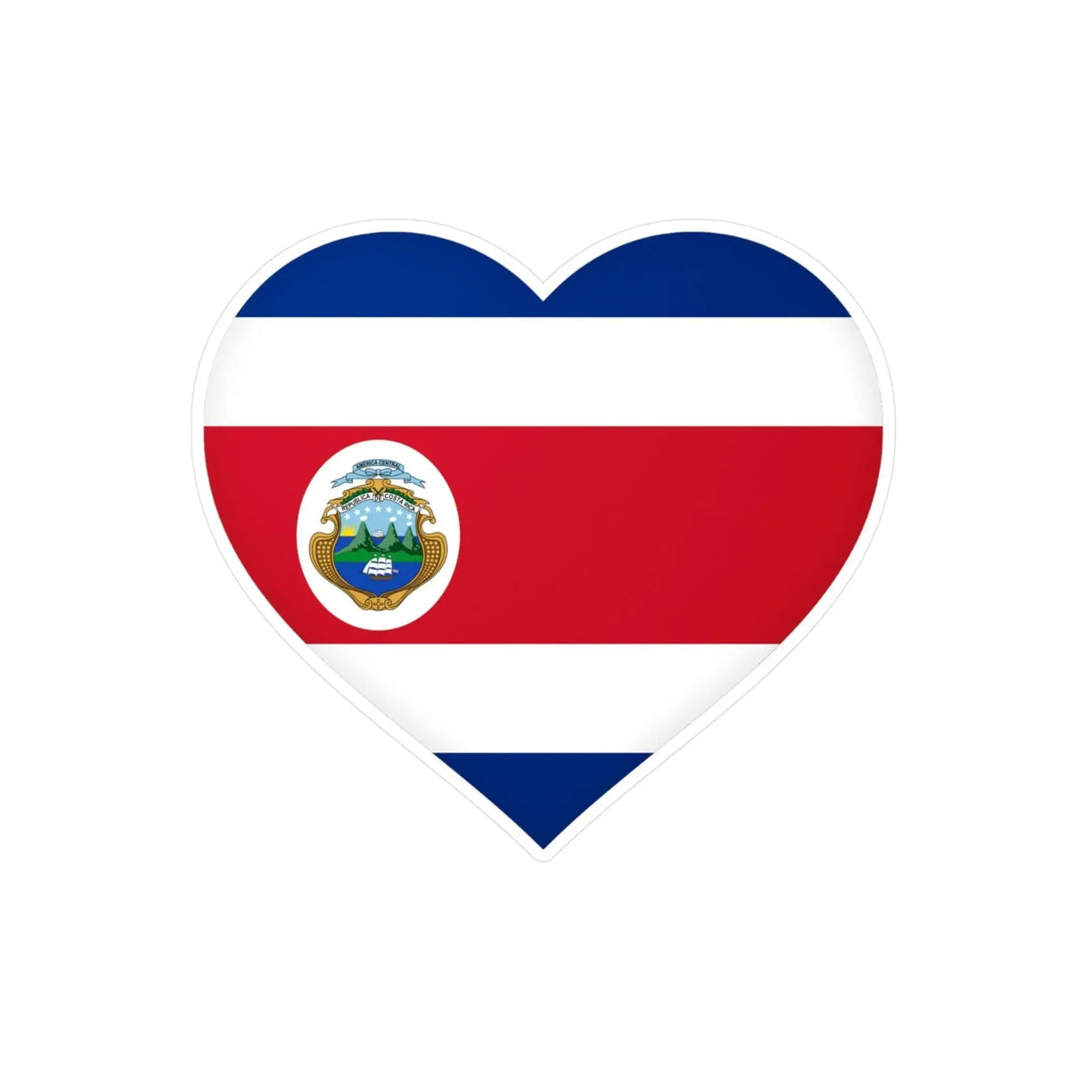 Autocollant costa rica forme cœur pvc résistant décoratif