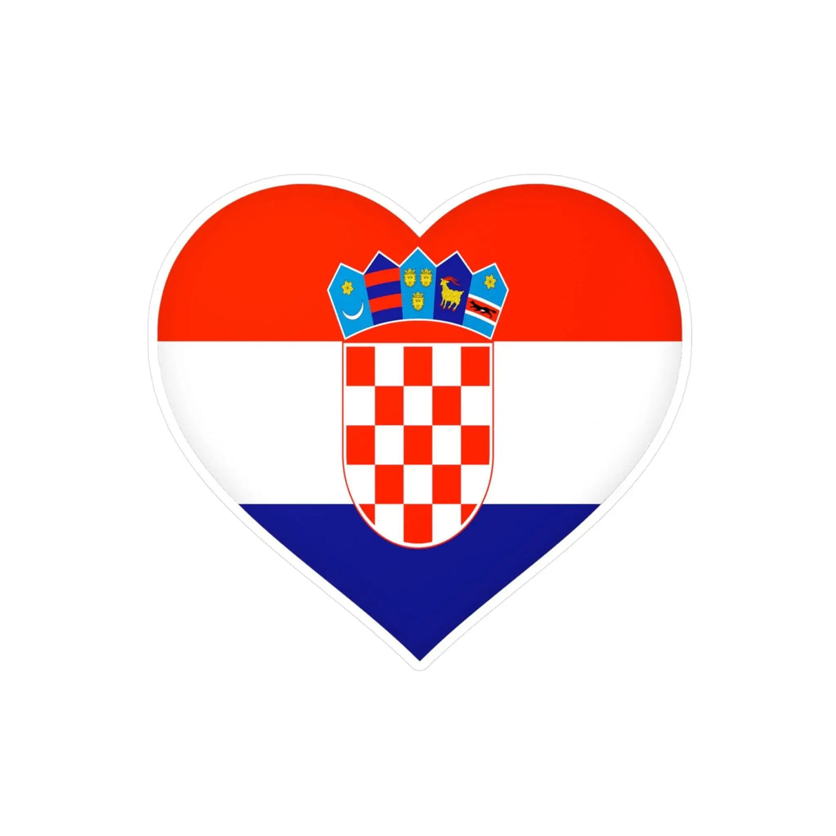 Autocollant croatie forme cœur pvc résistant décoratif